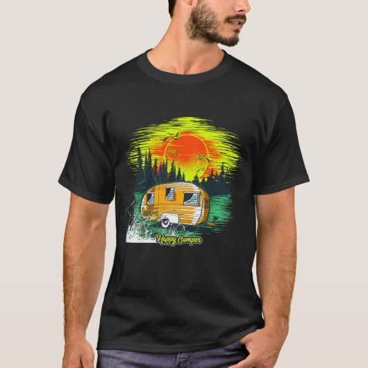 Happy Camper Sunset Forest T-shirt (Voorkant)