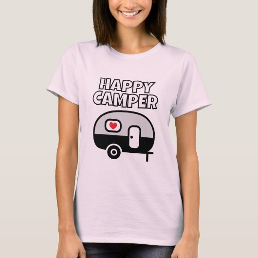 Happy Camper t shirt for camping lover (Voorkant)