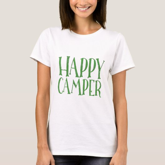 Happy Camper t-shirt in buffalo rode vlek (Voorkant)