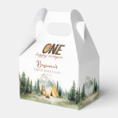 Happy Camper Teddy Bear 1st Birthday Bedankdoosjes (Achterkant)