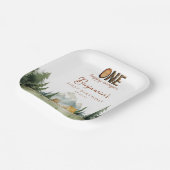 Happy Camper Teddy Bear 1st Birthday Papieren Bordje (Gebogen)