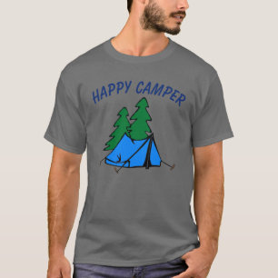 Happy Camper, Tent, bewerk tekst, T-Shirt
