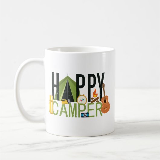 Happy Camper Tent Camping Koffiemok (Links)
