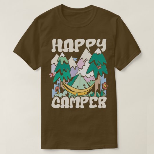 Happy Camper Tent Cool Camping T-shirt (Design voorkant)