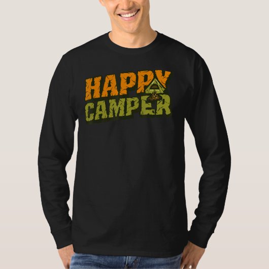 Happy Camper Tent Cool Camping T-shirt (Voorkant)