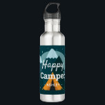 Happy Camper Tent en Mountains gepersonaliseerd Waterfles<br><div class="desc">Gepersonaliseerde waterfles voor gelukkige kampeerwagens.</div>