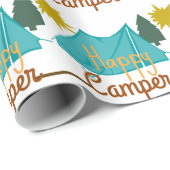 Happy Camper Tent Outdoor Cadeaupapier (Rol Hoek)