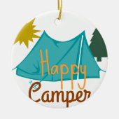 Happy Camper Tent Outdoor Keramisch Ornament (Voorkant)