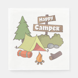 Happy Camper Tent Paper Napkin Servet