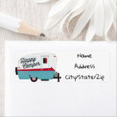 ***HAPPY CAMPER** TERUGADRES ETIKET (Insitu)