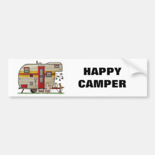 Happy Camper Trailer Bumpersticker