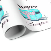 Happy Camper Trailer Camping Cadeaupapier (Rol Hoek)