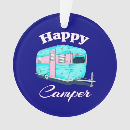 Happy Camper Trailer Camping Ornament (voorkant)