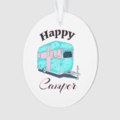 Happy Camper Trailer Camping Ornament (voorkant)