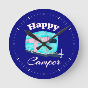 Happy Camper Trailer Camping Ronde Klok