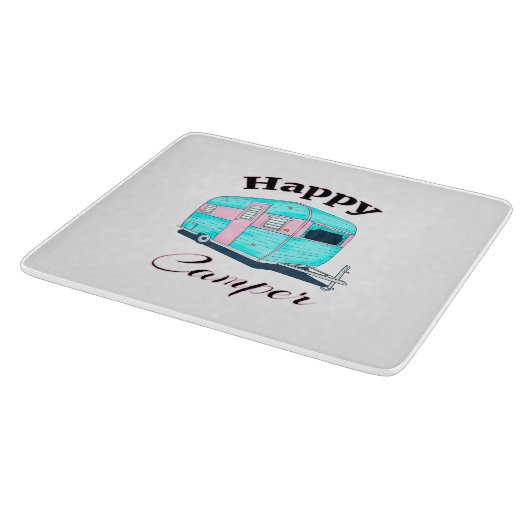 Happy Camper Trailer Camping Snijplank (Hoek)