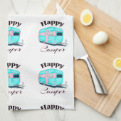 Happy Camper Trailer Camping Theedoek (Quarter Fold)