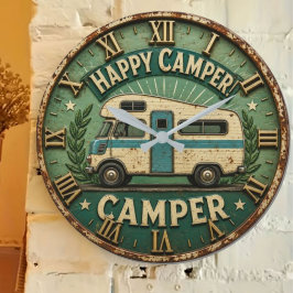 Happy Camper Trailer Gift for Outdoor Lovers Grote Klok
