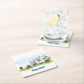 Happy Camper Trailer Kartonnen Onderzetters (Insitu)