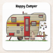 Happy Camper Trailer Kartonnen Onderzetters (Voorkant)