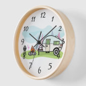 Happy Camper Trailer Large Clock (Hoek)