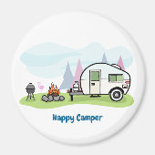 Happy Camper Trailer Magneet (Voorkant)