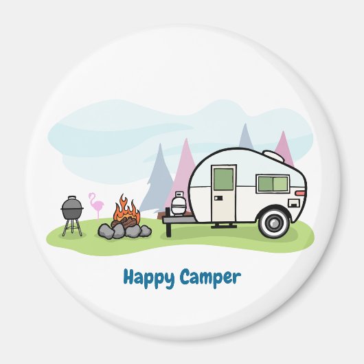 Happy Camper Trailer Magneet (Voorkant)