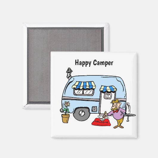 Happy Camper Trailer Magneet (Voorkant / Achterkant)