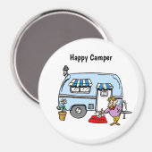 Happy Camper Trailer Magnet (Voorkant / Achterkant)