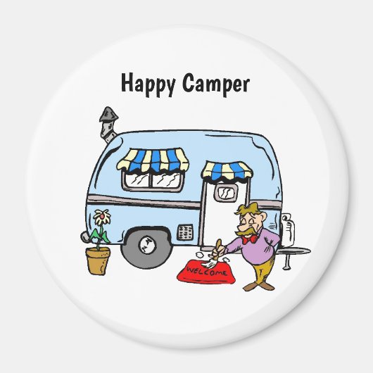 Happy Camper Trailer Magnet (Voorkant)