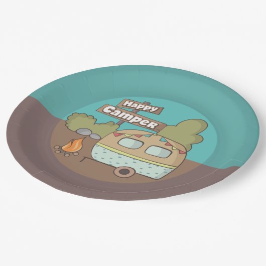 Happy Camper Trailer Paper Bord (Gekanteld)