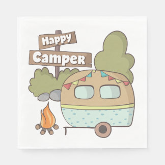 Happy Camper Trailer Papier Servet