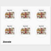 Happy Camper Trailer Ronde Sticker (Vel)