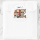 Happy Camper Trailer Ronde Sticker (Tas)