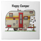 Happy Camper Trailer Tegeltje (Voorkant)