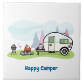 Happy Camper Trailer Tegeltje (Voorkant)