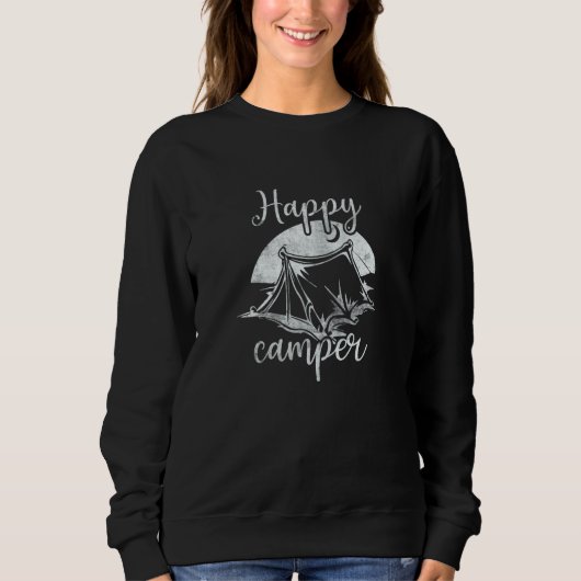 Happy Camper Travel Outdoor Vacation Camping Campf Trui (Voorkant)