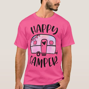 Happy Camper Trendy Roze Stropdas-Dye Camping Adve T-shirt