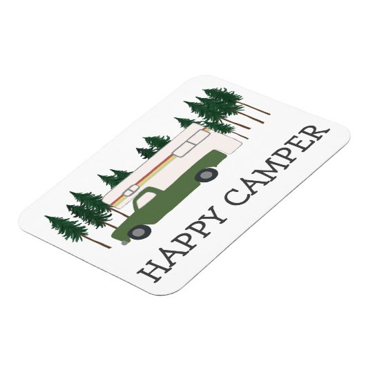 HAPPY CAMPER Truck Camping RVing Motorhome Trees Magneet (Linkerzijde)