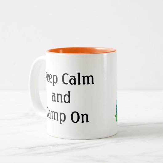 Happy Camper Two-Tone Mok (Voorkant links)