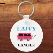 Happy Camper Van Cute Cartoon Custom Sleutelhanger (Voorkant)