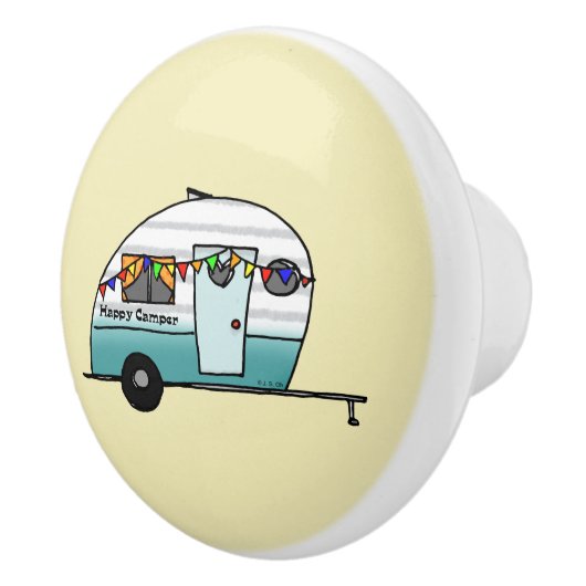 Happy Camper van Keramische Knop (Rechts)