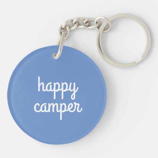 HAPPY CAMPER Van RV Motorhome Campervan CUSTOM Sleutelhanger (Achterkant)