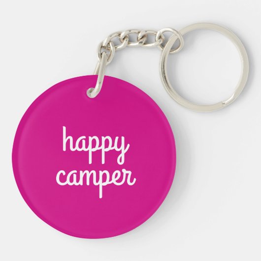 HAPPY CAMPER Van RV Motorhome Campervan CUSTOM Sleutelhanger (Achterkant)