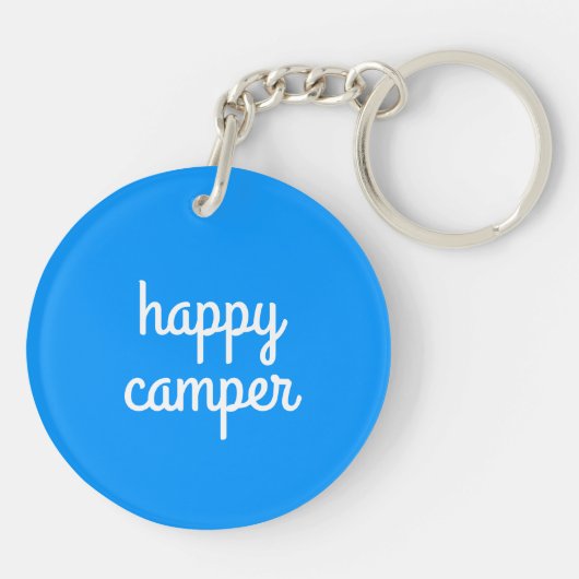 HAPPY CAMPER Van RV Motorhome Campervan CUSTOM Sleutelhanger (Achterkant)
