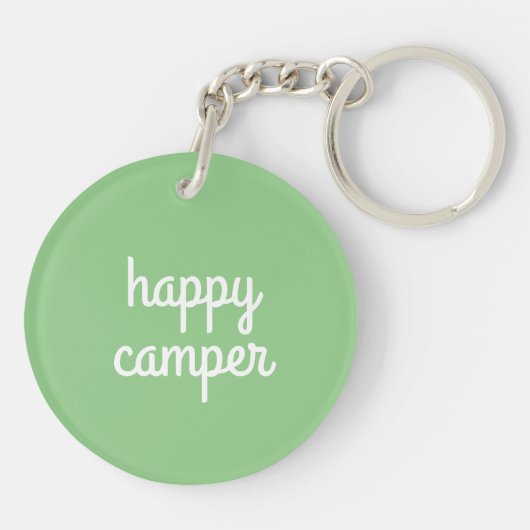 HAPPY CAMPER Van RV Motorhome Campervan CUSTOM Sleutelhanger (Achterkant)