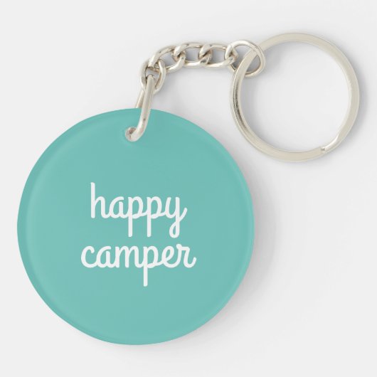 HAPPY CAMPER Van RV Motorhome Campervan CUSTOM Sleutelhanger (Achterkant)