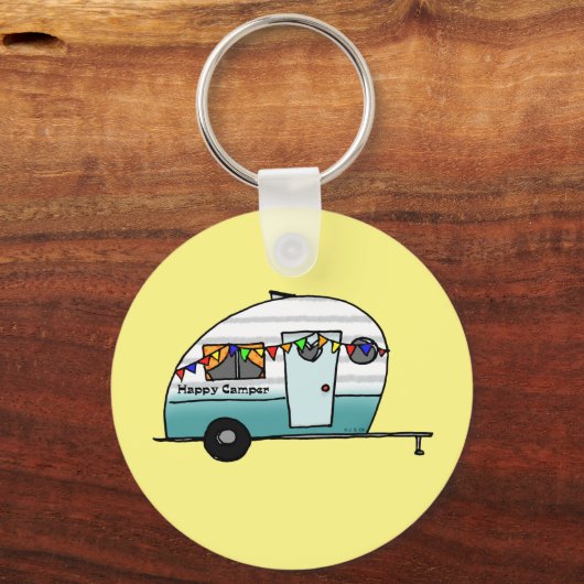Happy Camper van Sleutelhanger (Voorkant)