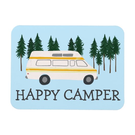 HAPPY CAMPER Vanlife RVing Motorhome Trees Magneet (Horizontaal)