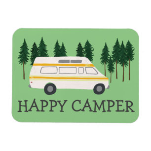 HAPPY CAMPER Vanlife RVing Motorhome Trees Magneet
